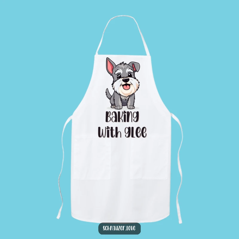 Funny Happy Schnauzer Wagging Tail Apron: Cook with Joy and Humor