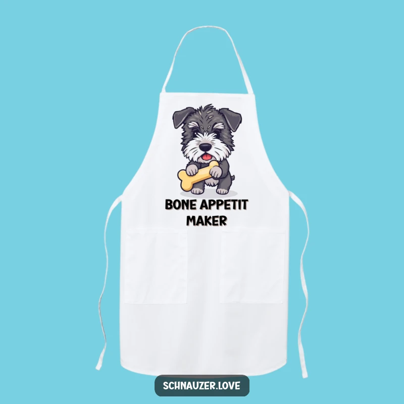 Funny Schnauzer Bone Fetch Apron: Cook Up Smiles with This Humorous Kitchen Essential