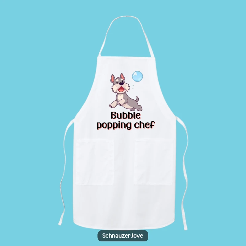Funny Bubble Schnauzer Apron: Cook with Playful Dog Energy