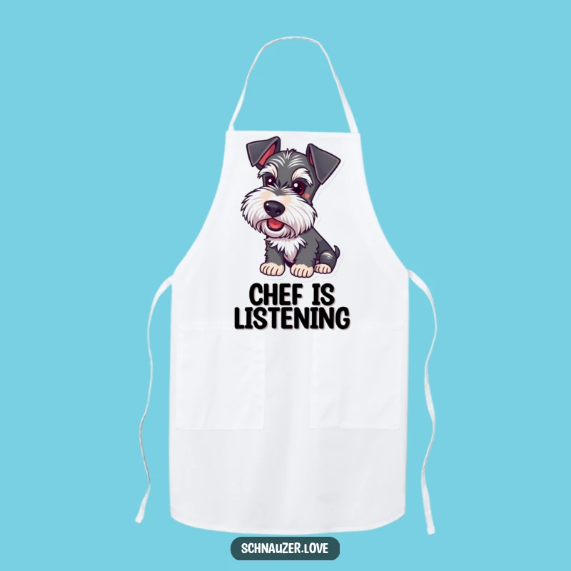 Funny Schnauzer Listening Apron: Kitchen Wear for the Attentive Cook