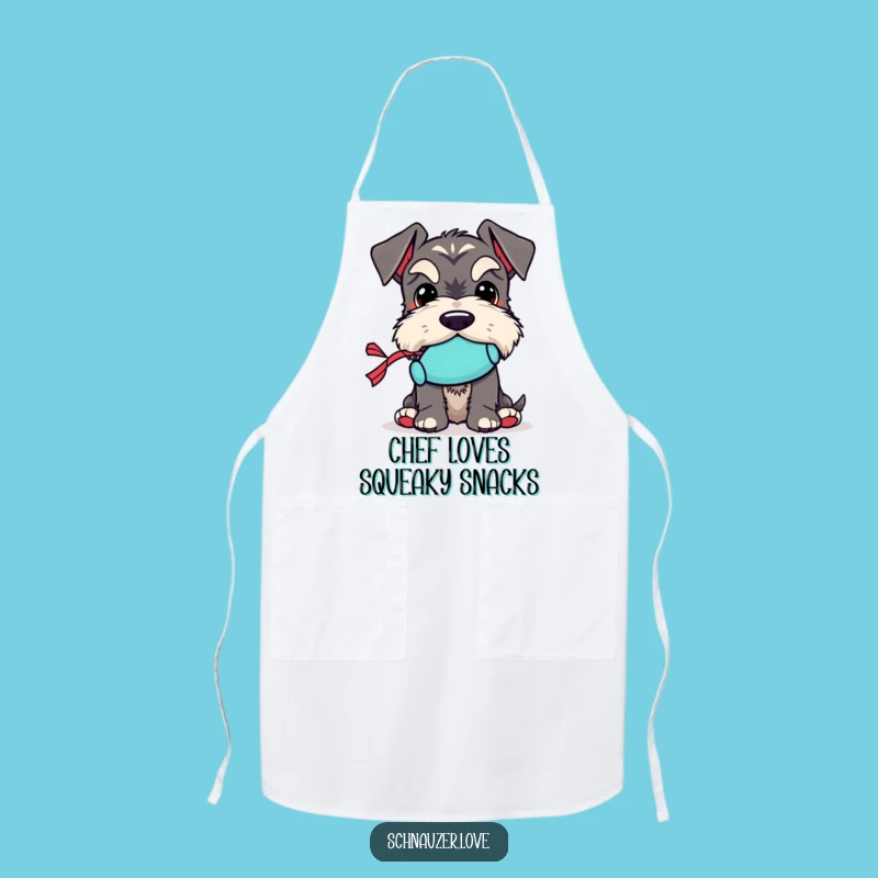 Funny Schnauzer Toy Apron: Squeaky Toy Chef, Kitchen Fun Gift