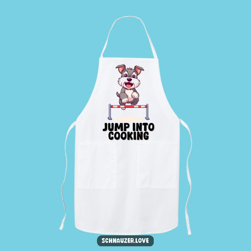 Funny Schnauzer Apron: Active Jumper, Fun Kitchen Gift