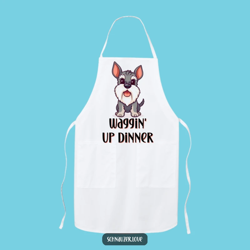 Funny Schnauzer Apron, Chef's Perky Beard Kitchen Wear for Dog Lovers Gift
