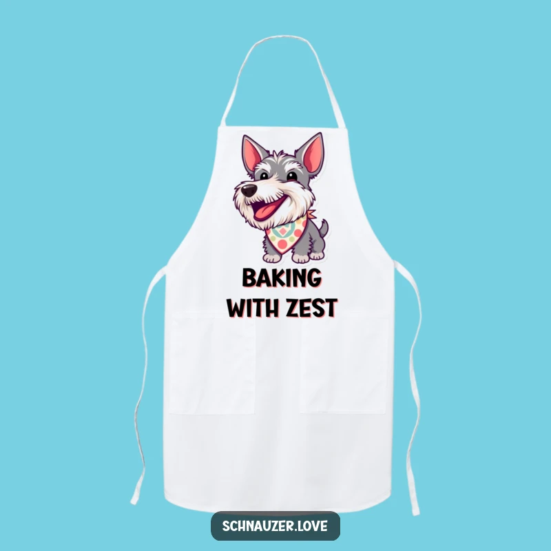 Funny Schnauzer Bandana Apron: Barking Dog Kitchen Fun Gift