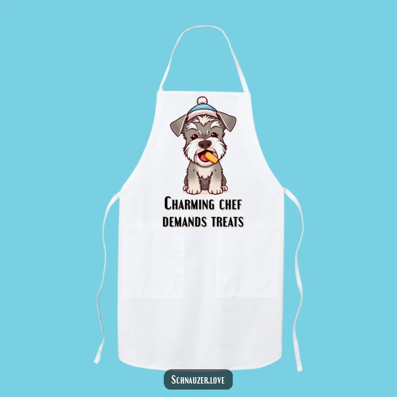 Funny Schnauzer Begging Treat Apron: Cook with Adorable Pup Humor