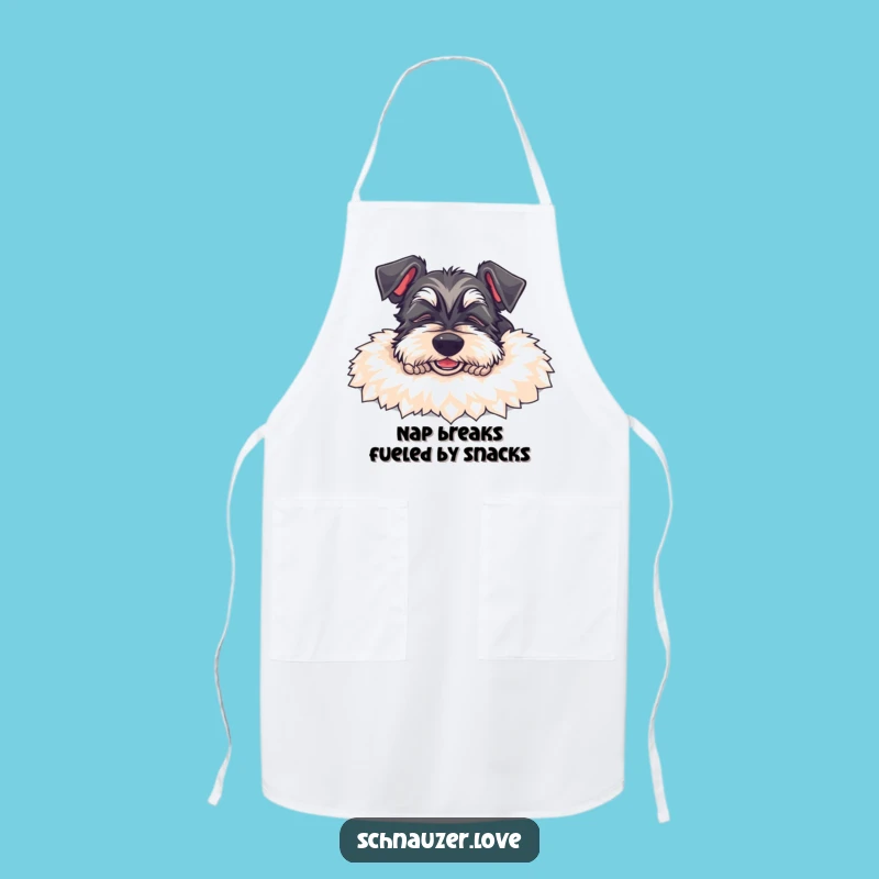 Funny Schnauzer Chef Apron: Hilarious Sleeping Dog Kitchen Wear, Great Funny Gift