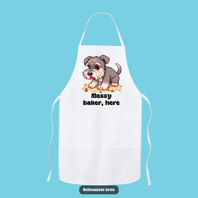 Funny Schnauzer Digging Apron: Kitchen Fun Dog Accessory, Essential Funny Gift