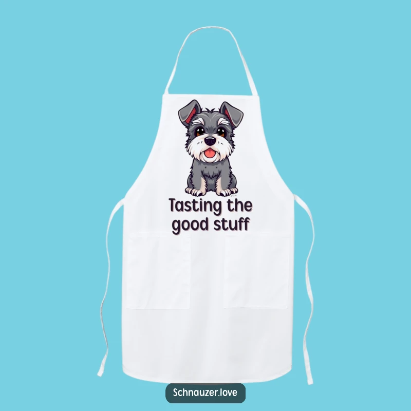 Funny Schnauzer Floppy Ears Apron, Curious Chef Gift, Humorous