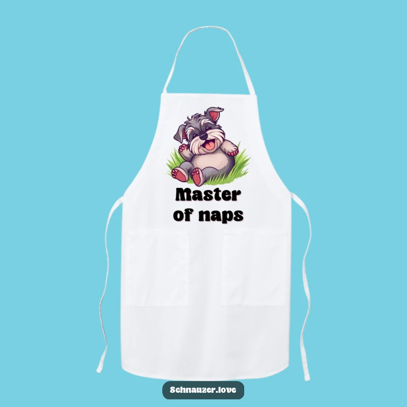 Funny Schnauzer Grass Roll Apron: Kitchen Dog Humor, Perfect Chef Funny Gift