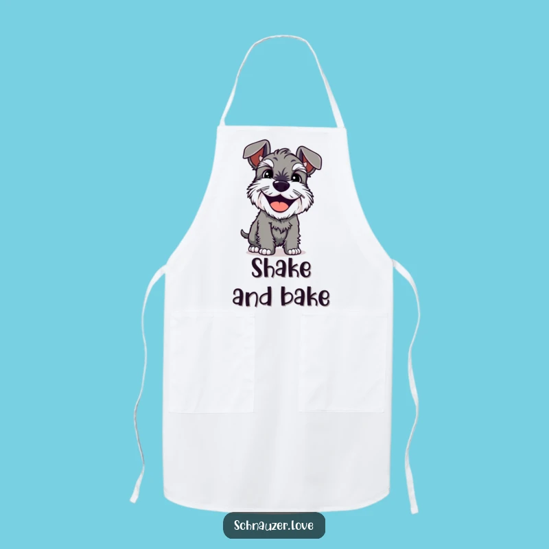 Funny Schnauzer Grin Apron: Shaking Dog Kitchen Fun Gift