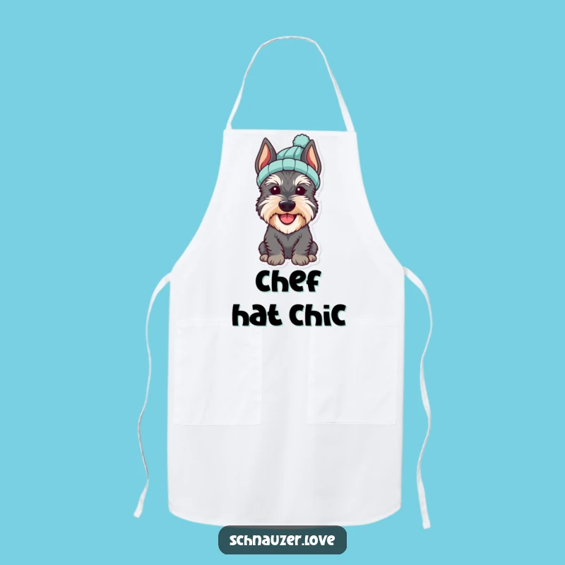 Funny Schnauzer Hat Apron: Kitchen Dog Charm, Perfect Chef Funny Gift