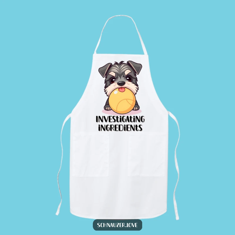 Funny Schnauzer Peek Apron: Cook with Canine Curiosity!