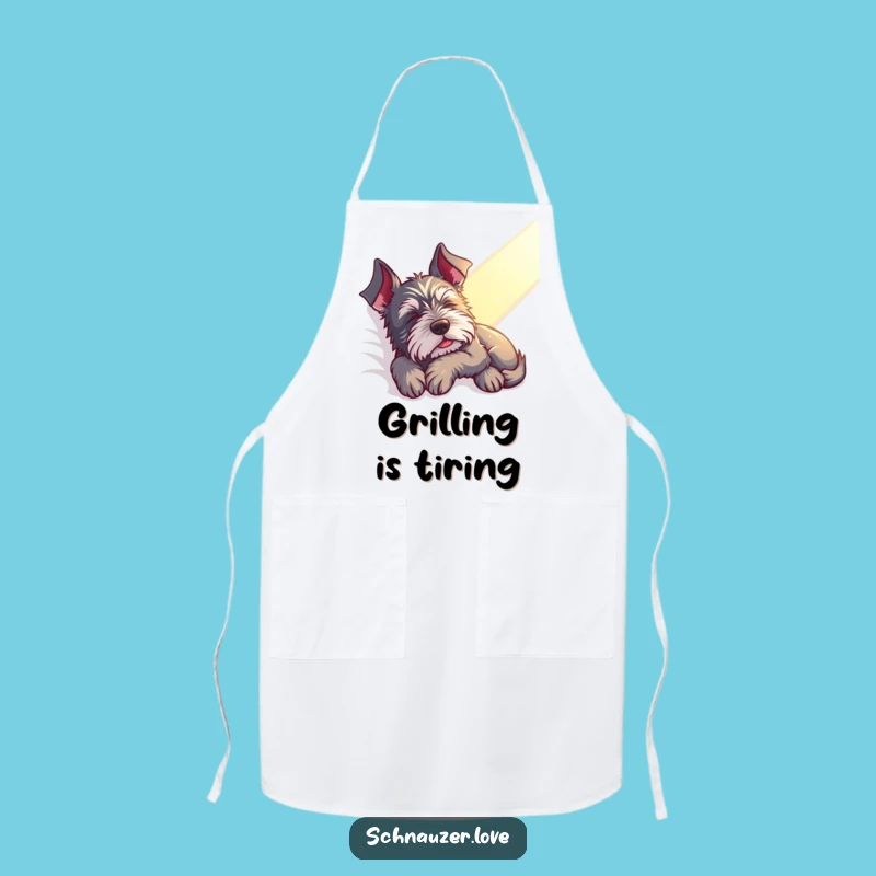 Funny Contented Schnauzer Apron - Cook with Calmness, Perfect Funny Gift!