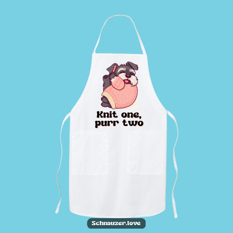 Funny Sweater Schnauzer Belly Rub Apron: Cook with Comfort and Humor