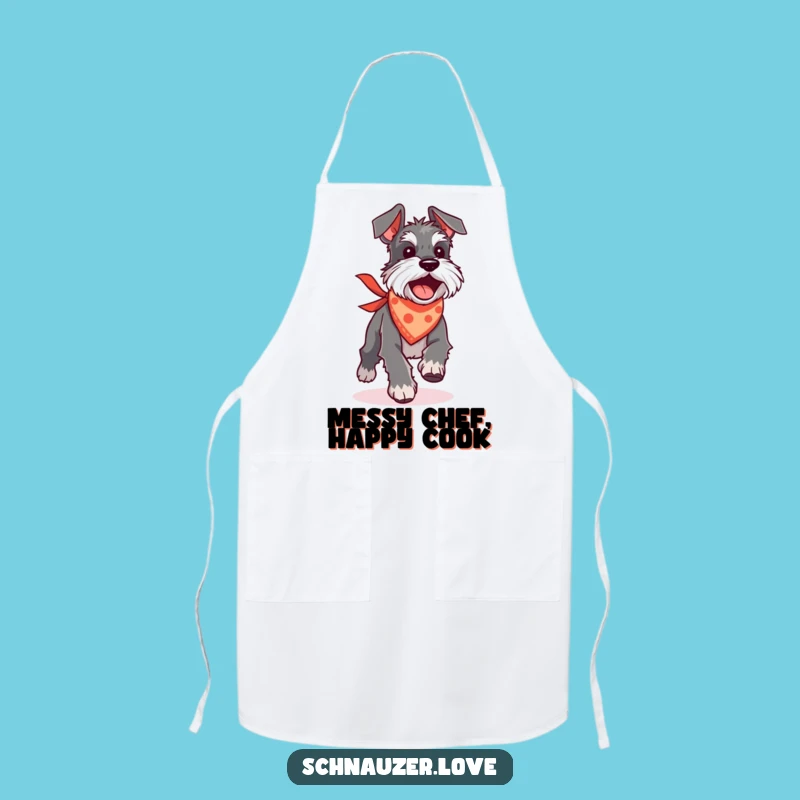 Funny Schnauzer Tail Chase Apron: Cook with Canine Shenanigans!