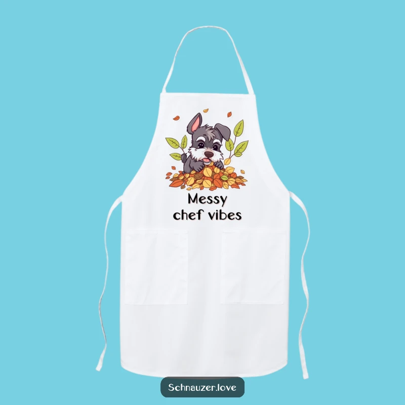 Funny Schnauzer Digging Apron: Hilarious Autumn Kitchen Gear Gift
