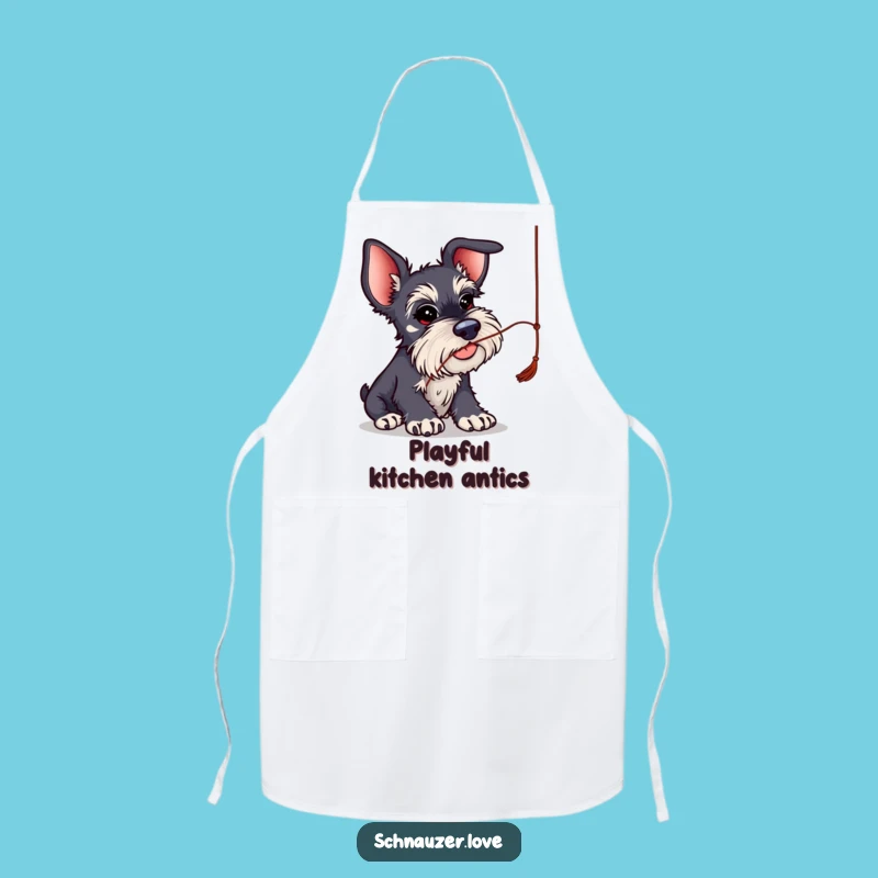 Funny Big Ear Schnauzer String Play Apron: Cook with Fun and Whimsy