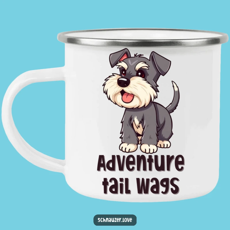 Funny Schnauzer Camping Mug - Adventure-Ready & Hilarious Tail Wagging Gift