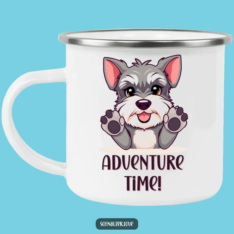 Funny Schnauzer Adventure Mug - Playful Dog Camp Cup for Outdoor Schnauzer Lovers!