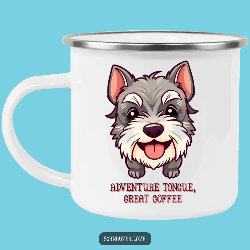 Trailside Grin Funny Schnauzer Tongue Out Camping Mug: Sip Happily, A Perfect Funny Gift