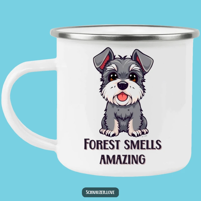 Durable Funny Schnauzer Floppy Ears Camping Mug, Curious Outdoors Gift
