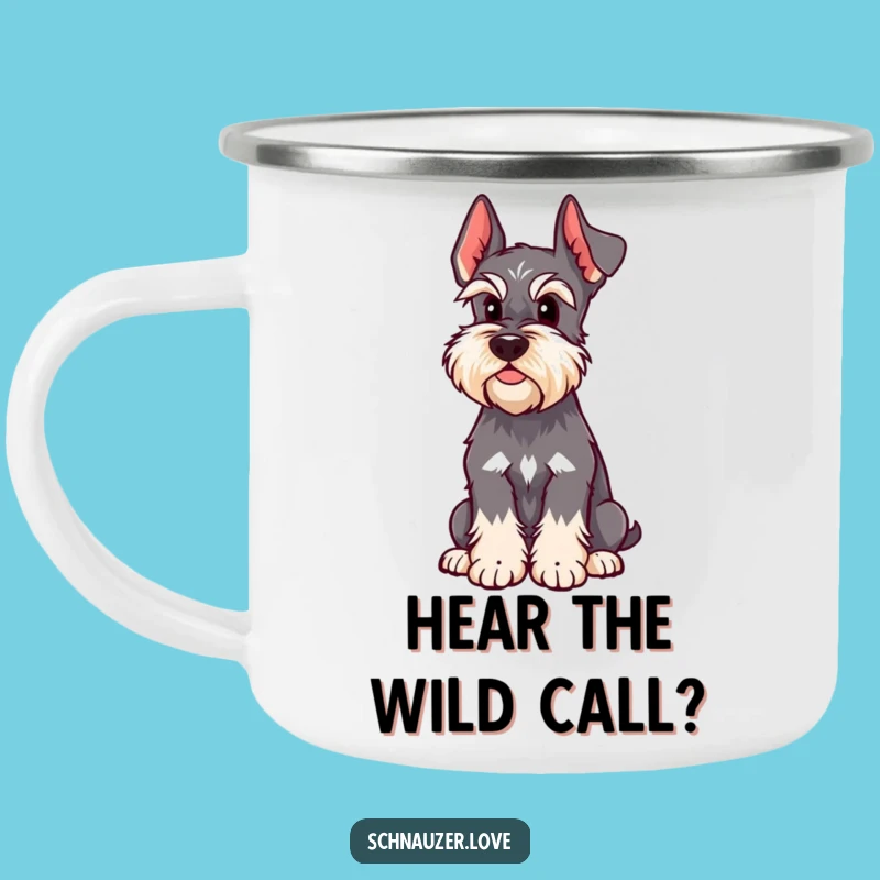 Funny Alert Schnauzer Camp Mug - Adventure Ready Dog Lover Gift