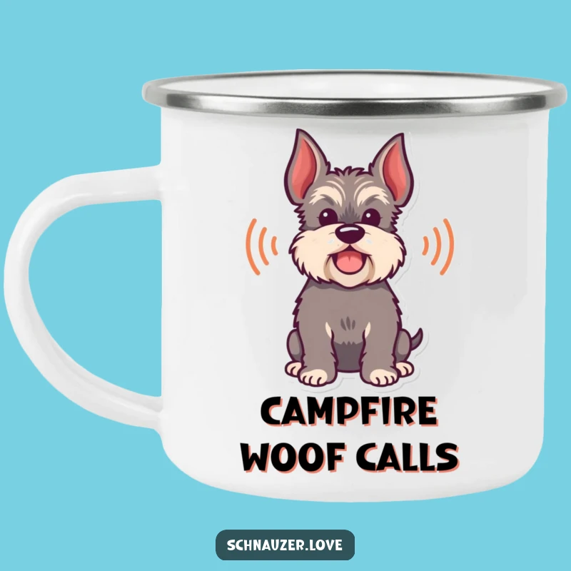 Funny Schnauzer Camping Mug, Durable Bark Sound Wave Cup Gift