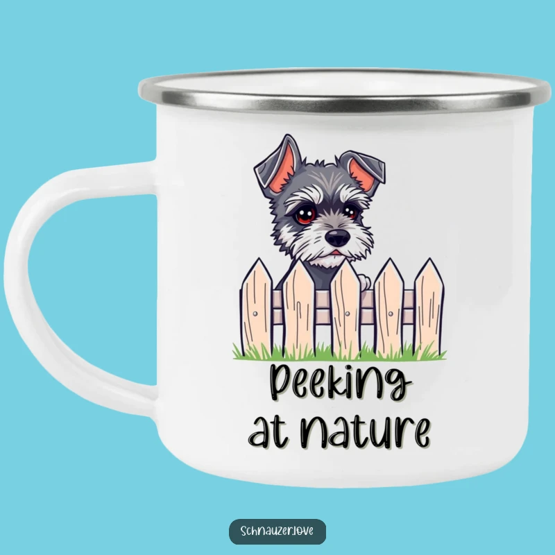 Funny Schnauzer Camping Mug, Durable Peeking Eyes Cup Gift
