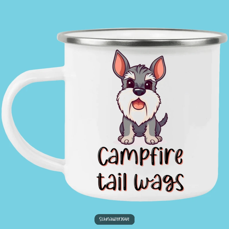 Funny Schnauzer Camping Mug, Durable Wagging Tail Cup for Dog Lovers Gift