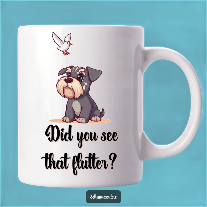 Funny Schnauzer Bird Watching Mug: Alert Dog Humor, Perfect Funny Gift for Pet Owners
