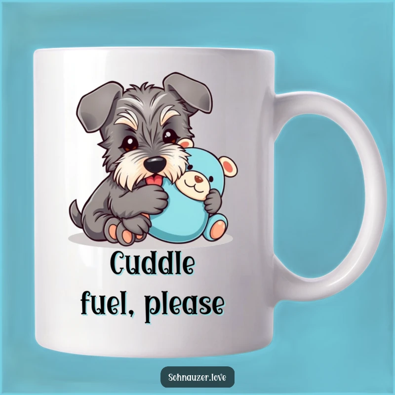 Happy Schnauzer Cuddle Mug: Funny Floppy Ear Dog Lover Gift