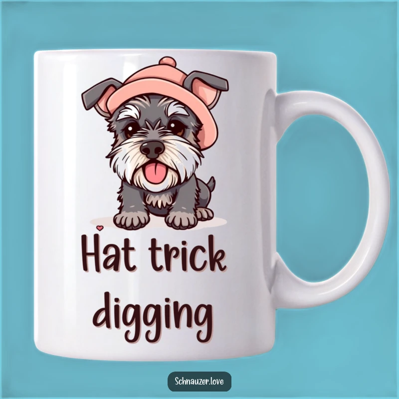 Funny Hat Schnauzer Digging Mug: Enthusiastic Gardener, Perfect Gift for Pups