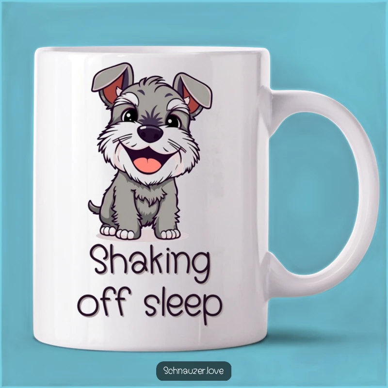Happy Grin Schnauzer Mug: Funny Shaking Dog Lover Gift