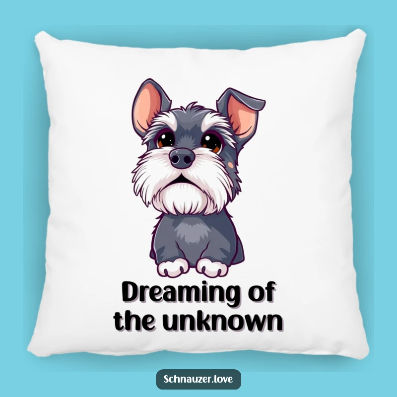 Comfortable Funny Schnauzer Pillow: Soft Curious Dog Accent