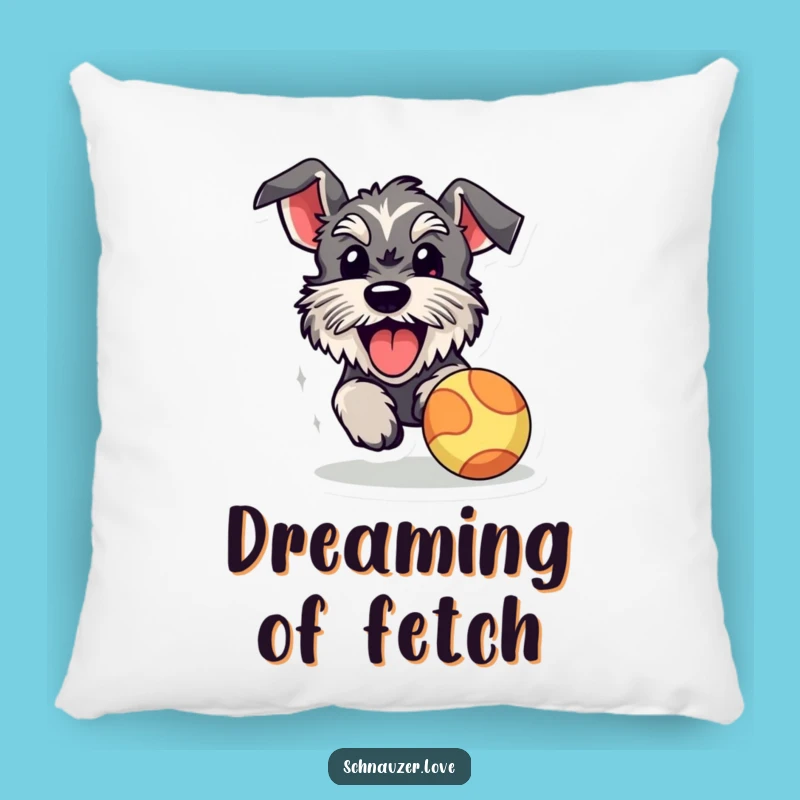 Comfortable Funny Schnauzer Pillow: Soft Energetic Dog Accent