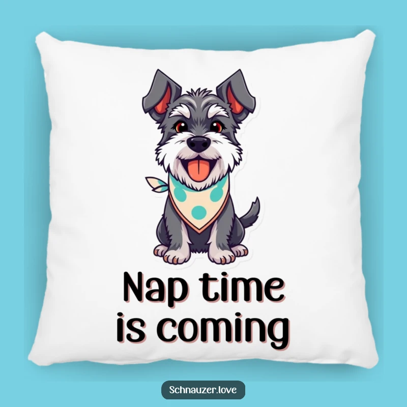 Cozy Funny Schnauzer Bandana Pillow: Plush Humorous Gift for Dog Lovers