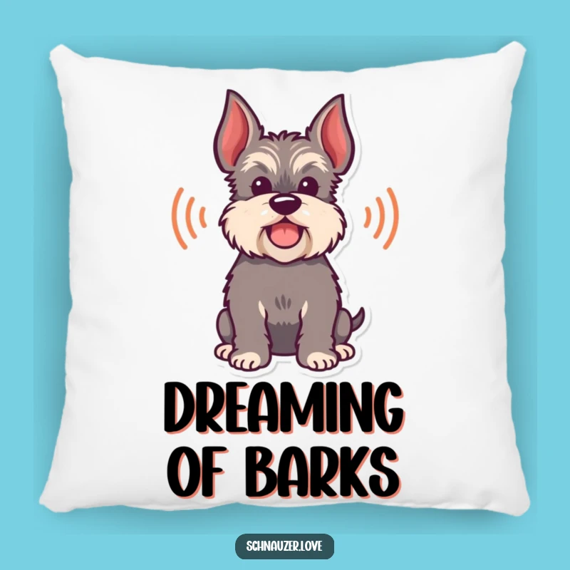 Funny Schnauzer Pillow, Cozy Bark Sound Wave Cushion Gift