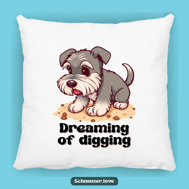 Funny Schnauzer Digging Pillow: Comfy Happy Dog Cushion, Hilarious Funny Gift