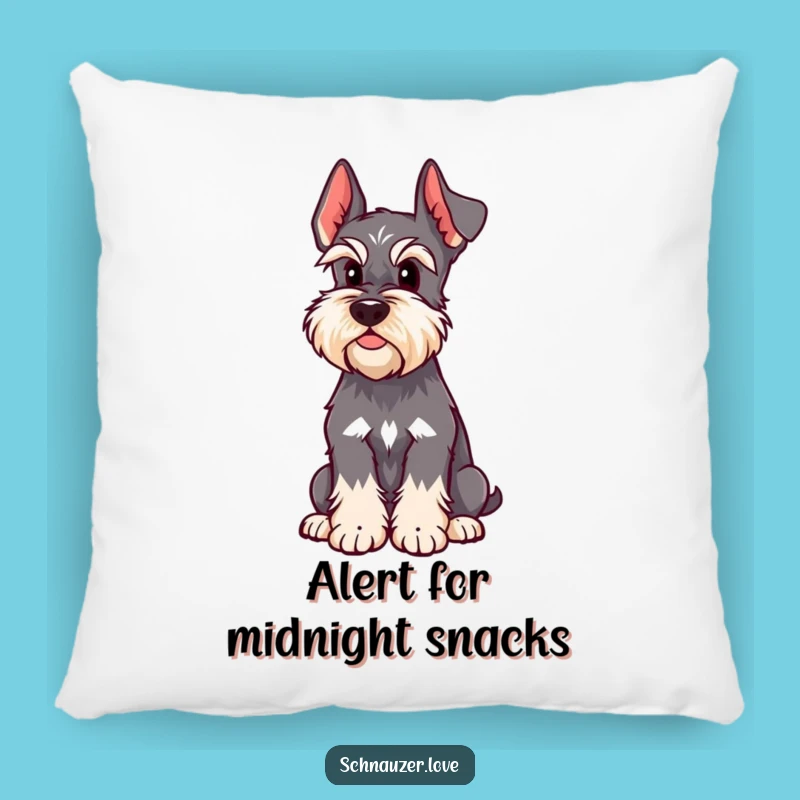 Funny Perked Ear Schnauzer Pillow - Cozy Comfort with a Humorous Twist