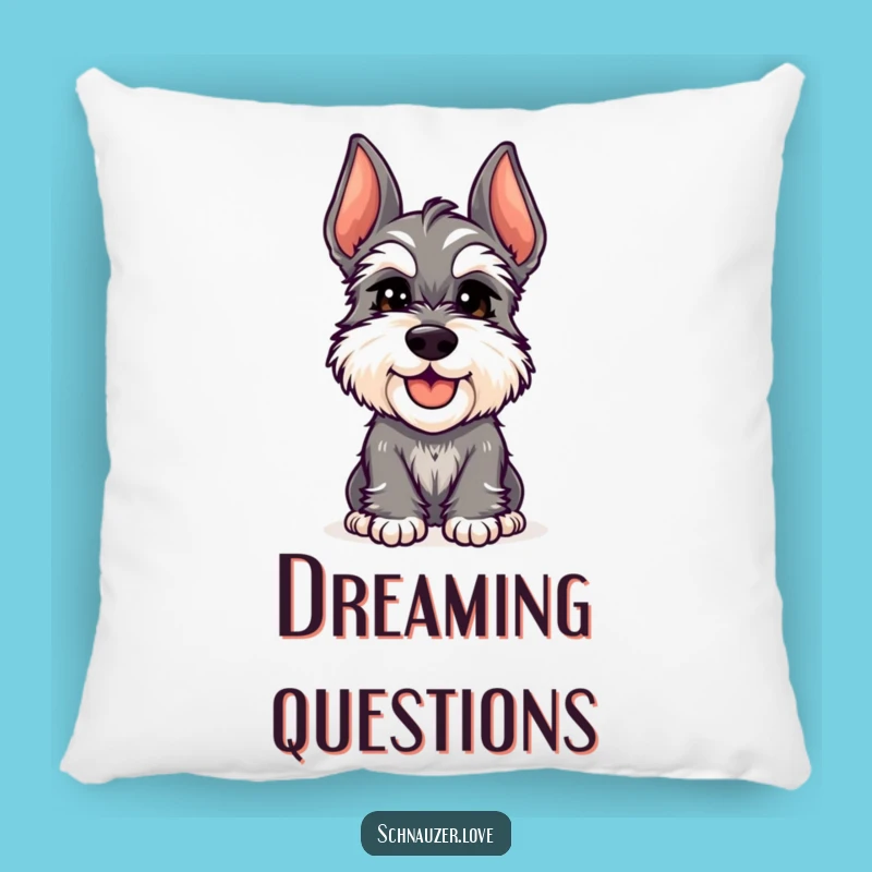 Funny Schnauzer Head Tilt Pillow - Cozy Comfort with Adorable Charm, Perfect Funny Gift!