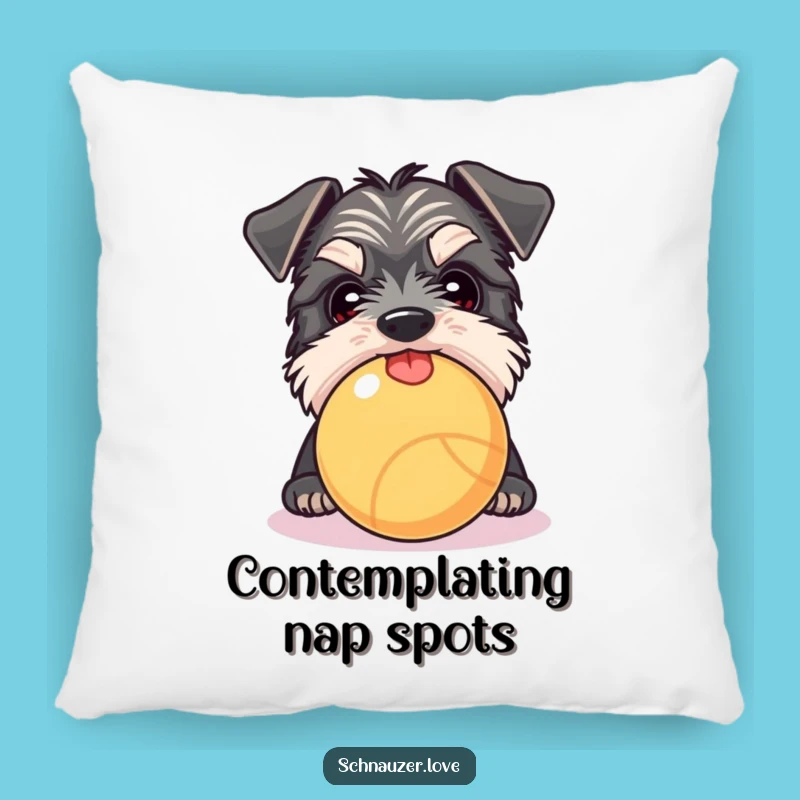 Funny Schnauzer Peek Pillow: Comfy Curiosity Accent!