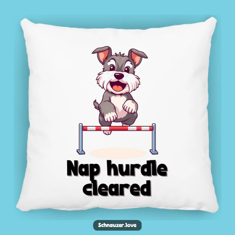 Funny Schnauzer Pillow: Active Jumper, Cozy Cuddle Gift