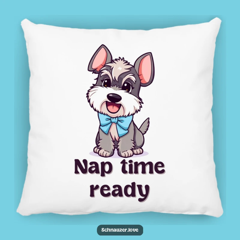 Funny Schnauzer Bow Pillow: Cozy and Comical Dog Accent Pillow Gift