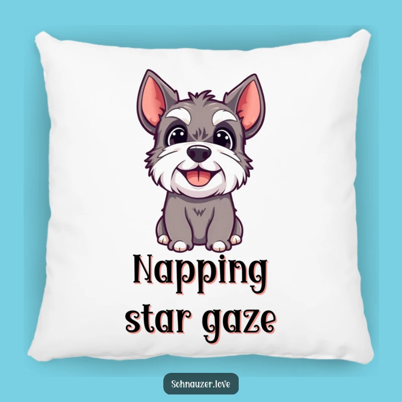 Funny Happy Schnauzer Pillow: Cozy Comfort with Canine Cheer