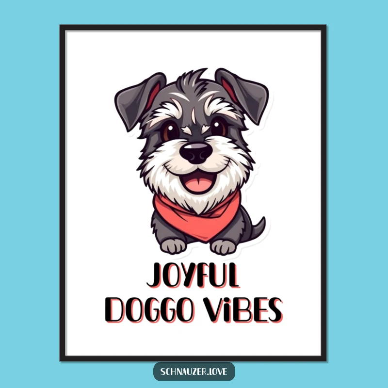 Funny Schnauzer Bandana Digital Art: Instant Joy with This Hilarious Print