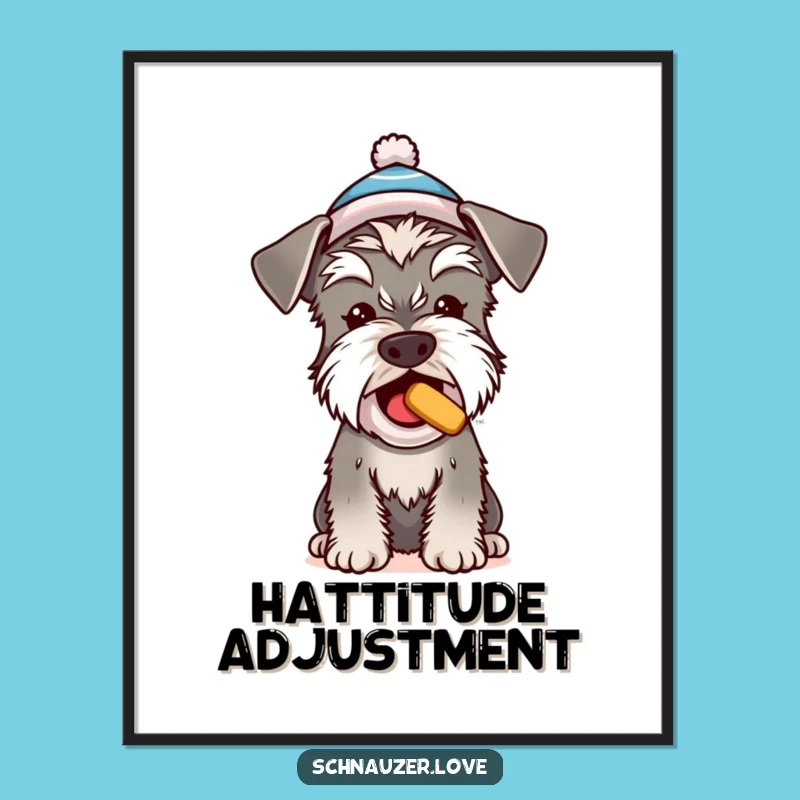 Funny Schnauzer Begging Treat Digital Art: Instant Adorable Download