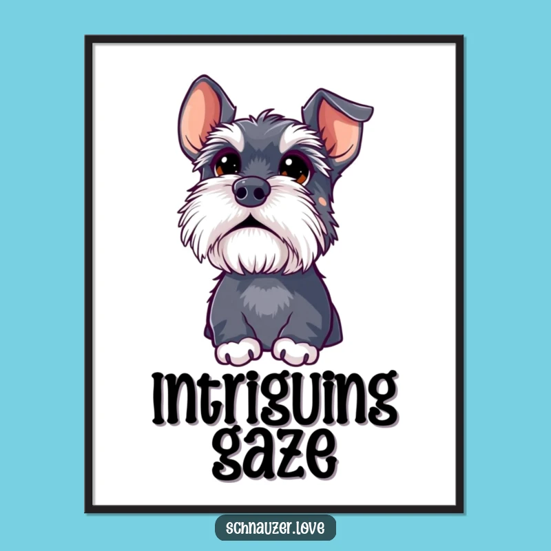 Funny Schnauzer Digital Art: Instant Download of Curious Wonder