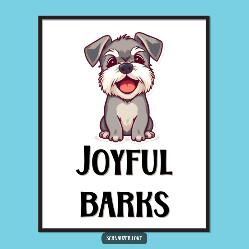 Funny Schnauzer Ears Digital Art: Instant Happy Bark, Perfect Unique Gift