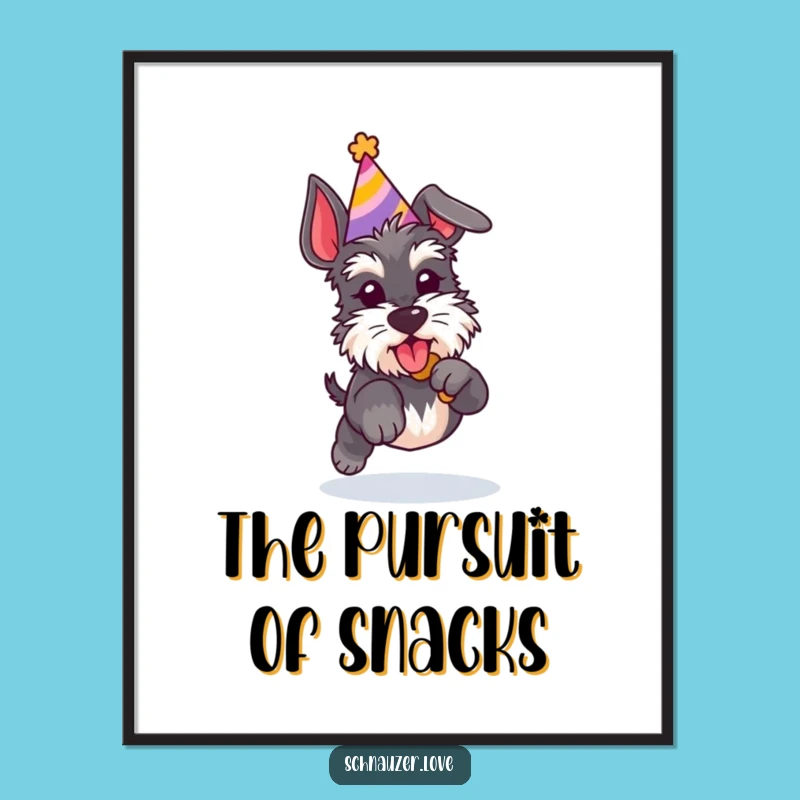 Funny Schnauzer Treat Digital Print: Instant Action-Packed Decor!