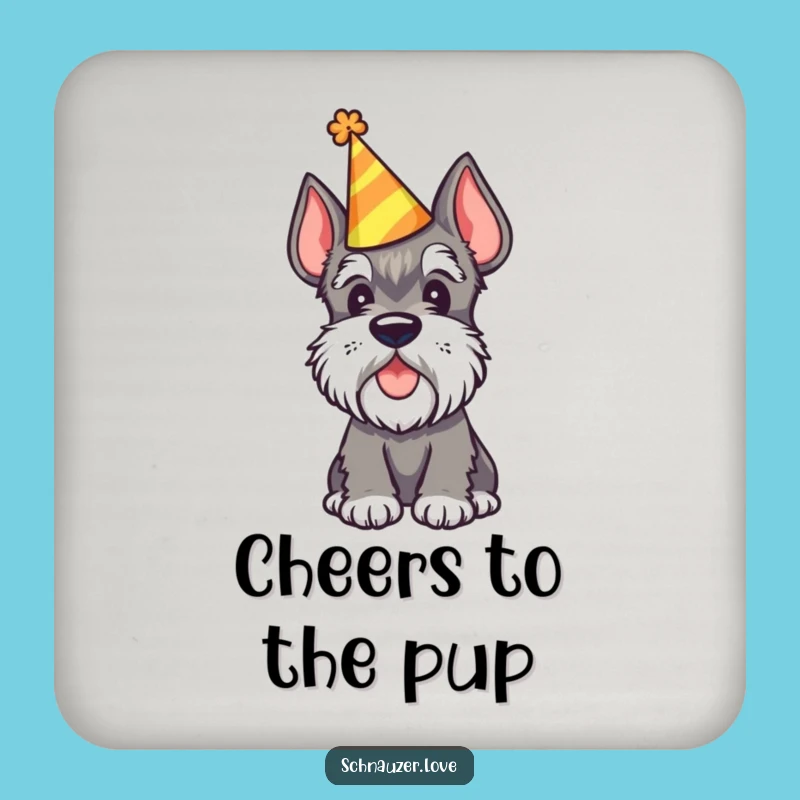 Funny Party Schnauzer Coasters - Protect Surfaces with Dog Celebration Gift Set